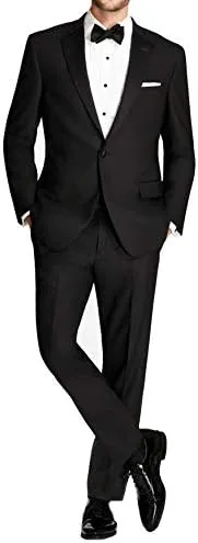 neil allyn mens slim fit formal prom wedding tuxedo jacket and pants set 38l32 black